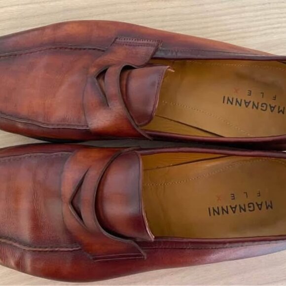 Magnanni Flex leather penny loafer shoes size 46 - Picture 2 of 7